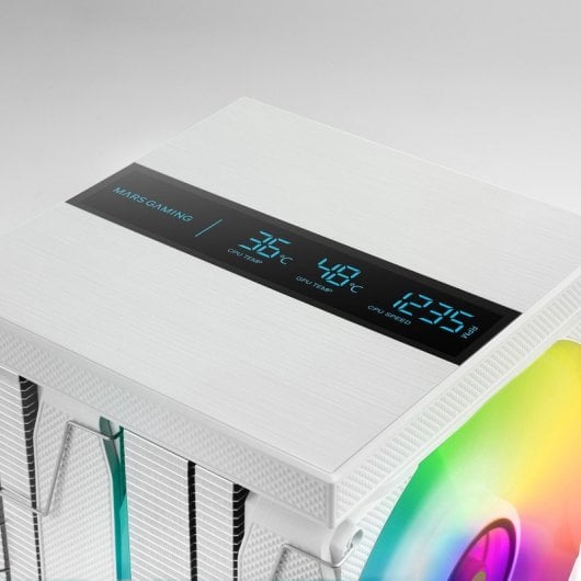 Mars Gaming MCPU-LCDPRO Disipador CPU 380W 8x Heatpipes 2x Ventiladores 120mm Pantalla LCD XL Blanco