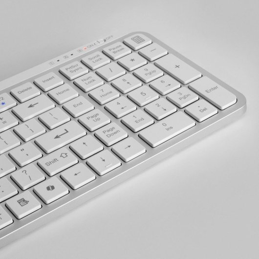 Mars Gaming Mk-silenkeys Teclado Inalámbrico Full-format Perfil Bajo Pc/mac Italiano Blanco