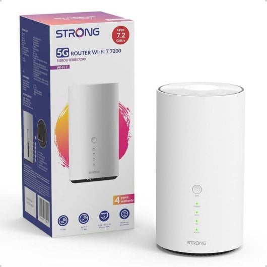 Router Strong 5G BE7200 Wi-Fi 7 7,2Gbps Ranura SIM NFC One Touch Ethernet 2,5Gbps