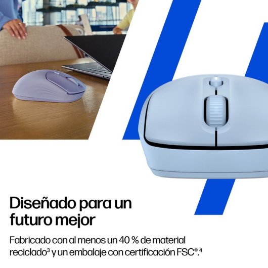 Ratón HP 400 Inalámbrico Dual Bluetooth/USB 2.4GHZ Silencioso Batería 24 Meses 6000DPI Silicona Suave Azul