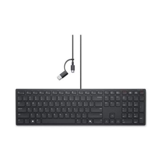 Teclado Dell com fio USB layout PT/FR/US retroiluminado e teclas multimédia