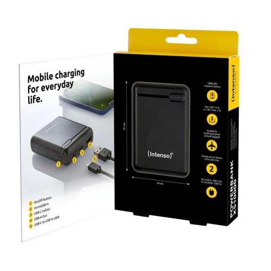 Batería externa Intenso XS10000 10000 mAh polímero de litio negra compacta