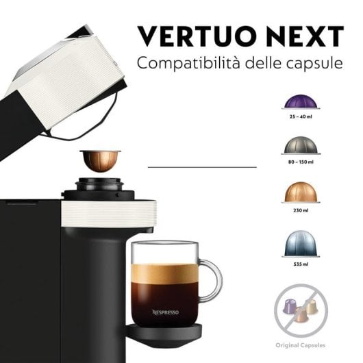 Kaffeemaschine Kapsel DeLonghi Nespresso Vertuo Next ENV120.W 1,1 L Bluetooth Weiß Schwarz