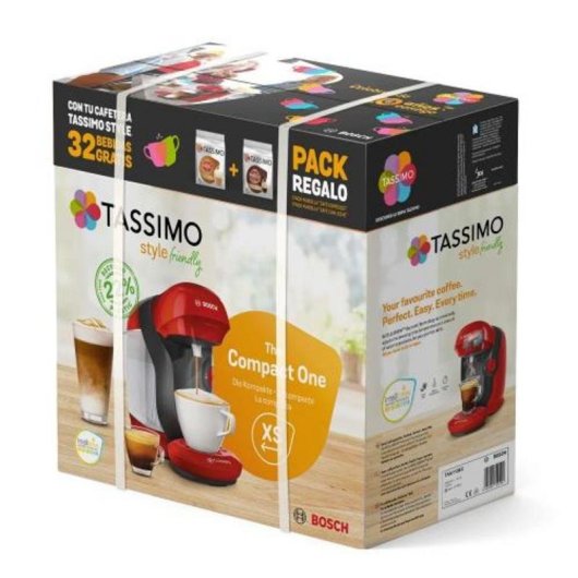 Kaffeemaschine Kapsel Bosch Tassimo 0.7 l 3.3 bar Rot individuell LED