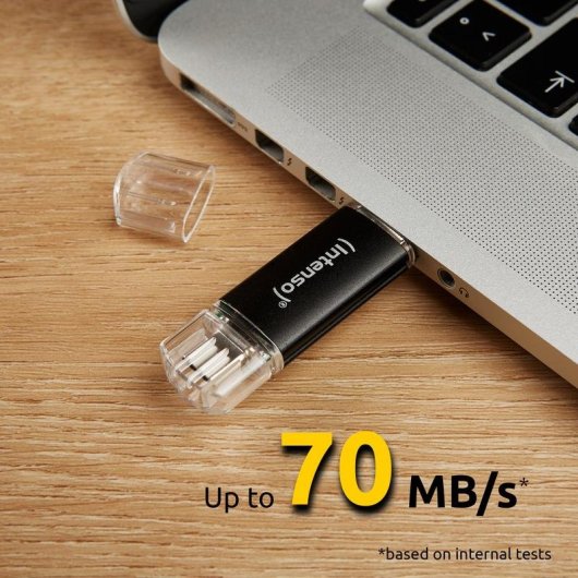 Pen USB Intenso Twist Line 128GB USB-A USB-C 70MB/s Antracite
