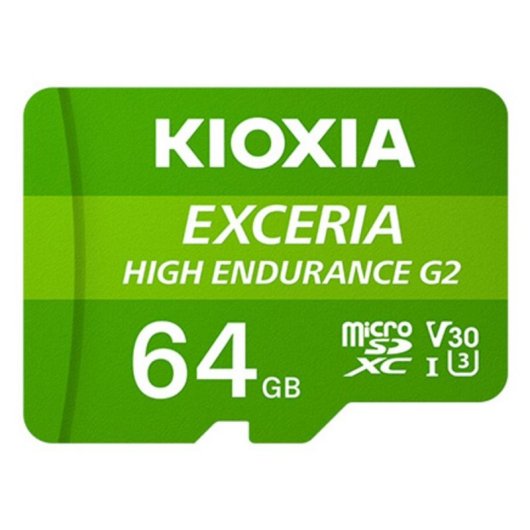 Memoria Flash Kioxia Exceria 64 GB MicroSD UHS-I V30 100 MB/s verde adattatore SD