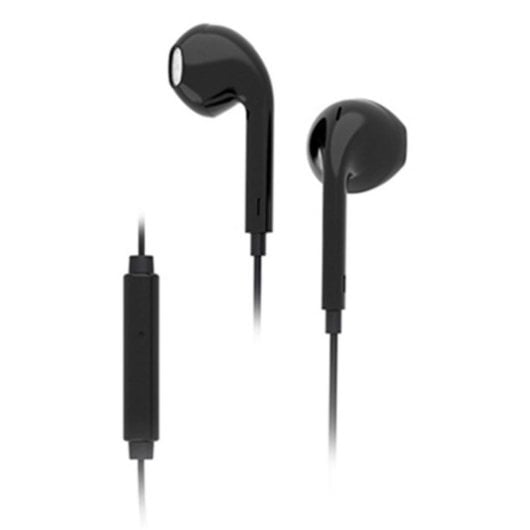 Auriculares ELBE AU-N15-MIC con cable Jack 3.5 mm, control de llamadas y micrófono cableado, negros