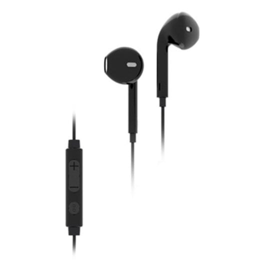 Auriculares ELBE AU-N15-MIC con cable Jack 3.5 mm, control de llamadas y micrófono cableado, negros