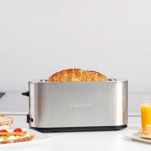 Broodrooster Taurus Mytoast Legend 1 extra brede lange sleuf 2 sneetjes 1000 W 7 bruiningsstanden roestvrij staal