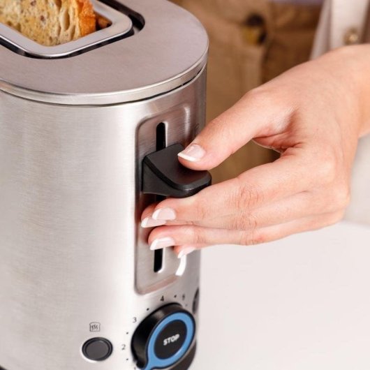 Broodrooster Taurus Mytoast Legend 1 extra brede lange sleuf 2 sneetjes 1000 W 7 bruiningsstanden roestvrij staal