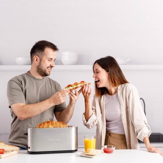 Tostador Taurus Mytoast Legend Edelstahl 1000 W extrabreiter Schlitz 7 Stufen