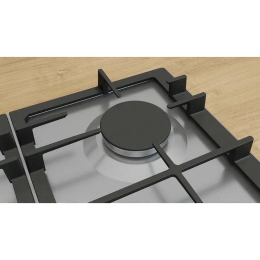 Plaque de cuisson Bosch PCC6A5I90 inox 3 feux gaz FlameSelect Wok 60cm