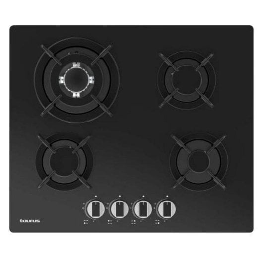 Placa a Gás Taurus Vidro Negro 4 Zonas Wok Triplo Enc. Automático GasStop