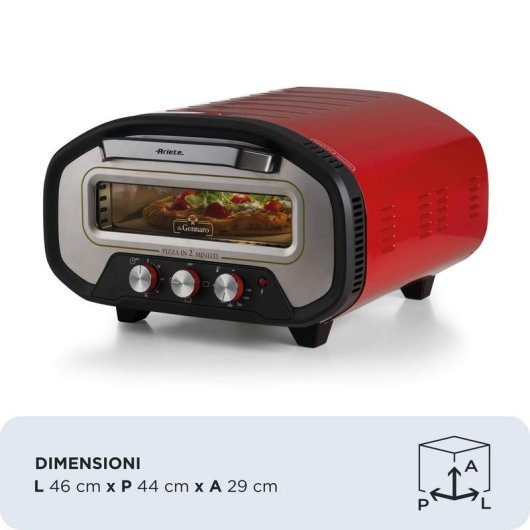 Forno per pizza Ariete 3901/00 rosso 430°C pietra refrattaria pala