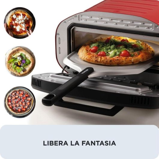 Forno per pizza Ariete 3901/00 rosso 430°C pietra refrattaria pala