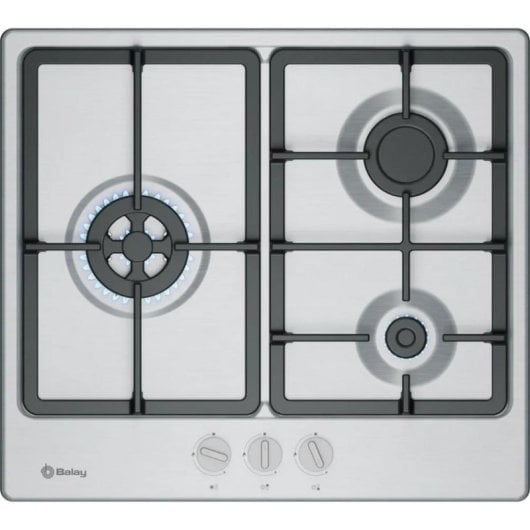 Plaque de cuisson Balay 3ETX563CB inox encastrable 3 foyers Wok GasStop