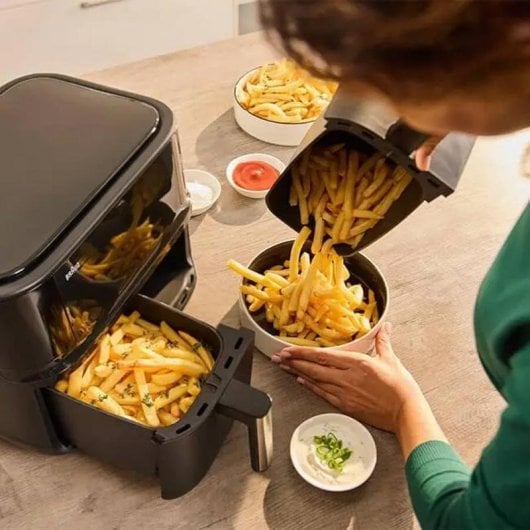 Freidora de ar Braun TD 3030I BK 8L 2850W dupla cuba e temporizador