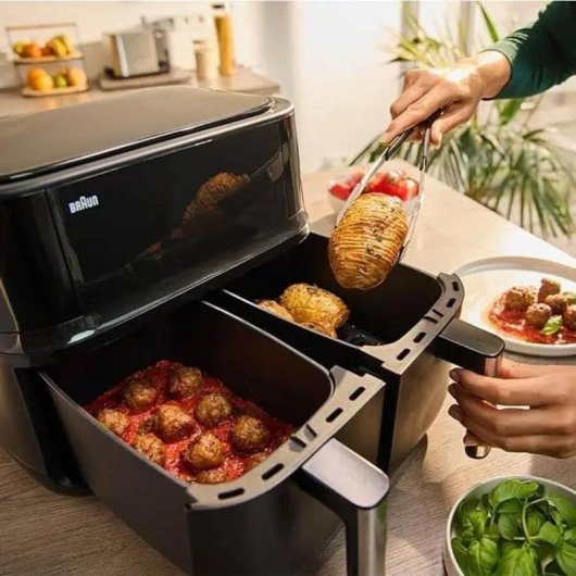 Airfryer Braun TD 3030I BK Dubbele Mand 8L 2850W Touch Sync Timer