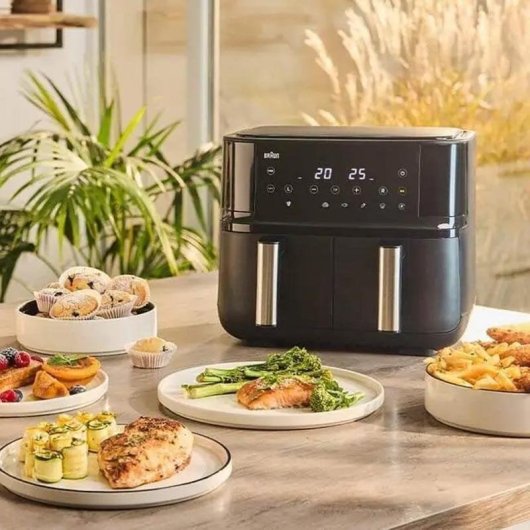 Airfryer Braun TD 3030I BK Dubbele Mand 8L 2850W Touch Sync Timer