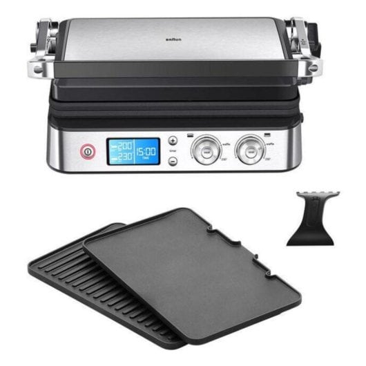 Parrilla eléctrica Braun CG 9040 placas extraíbles 2000 W negra/acero inoxidable
