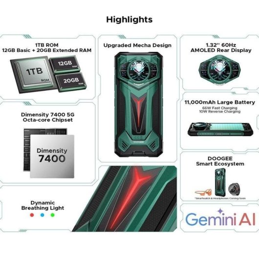 Doogee S200 Ultra 5G 12GB 1TB 6.72" Laranja