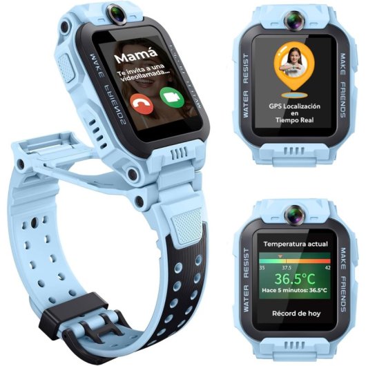 Imoo Z7 4G GPS Videollamada Doble Cámara Azul Resistencia Agua IPX8 Control Parental