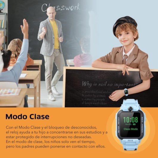 Imoo Z7 4G GPS Videollamada Doble Cámara Azul Resistencia Agua IPX8 Control Parental