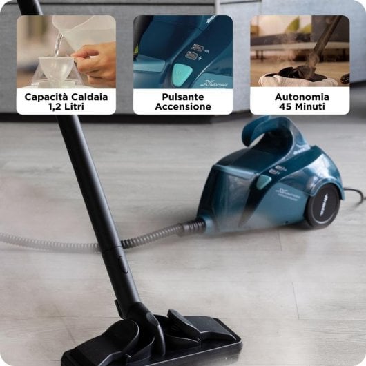 Nettoyeur vapeur Ariete 4145/22 portable 1,2L 1500W acier inoxydable bleu