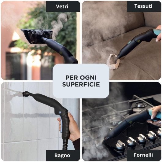 Nettoyeur vapeur Ariete 4145/22 portable 1,2L 1500W acier inoxydable bleu