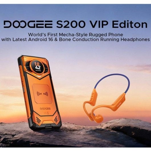 Doogee S200 Vip 12GB 256GB 6.72" FHD+ 120Hz 5G Dual SIM Bateria 10100mAh NFC Android 16 Preto