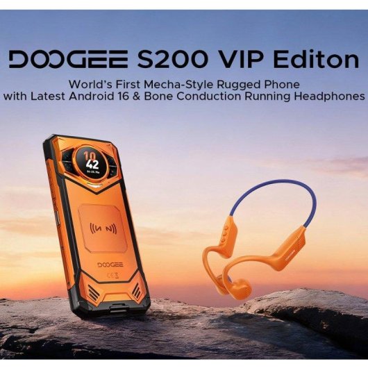 Doogee S200 Vip 12GB 256GB 6.72" FHD+ 120Hz 5G Dual SIM Bateria 10100mAh Android 16 Laranja