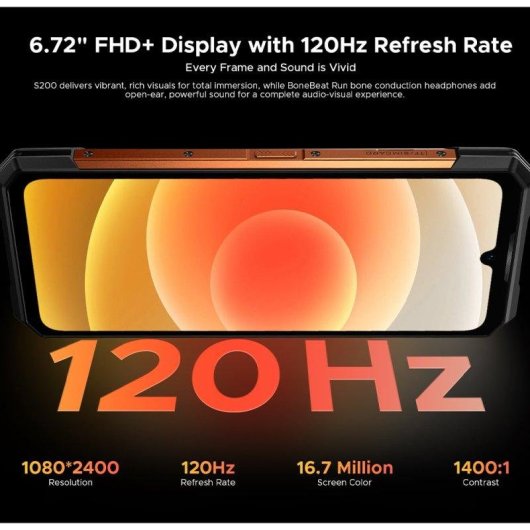 Doogee S200 Vip 12GB 256GB 6.72" FHD+ 120Hz 5G Dual SIM Bateria 10100mAh Android 16 Laranja