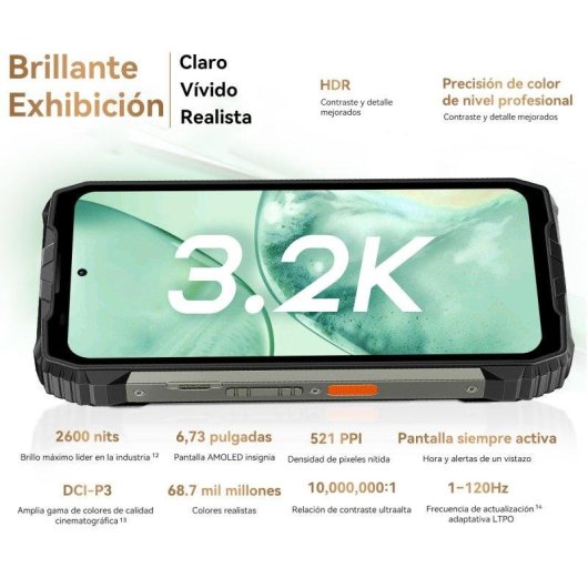 Blackview Xplore 2 Satellite 48GB 1TB 6.73" AMOLED 5G Dual SIM Batería 20000mAh Android 15 Naranja