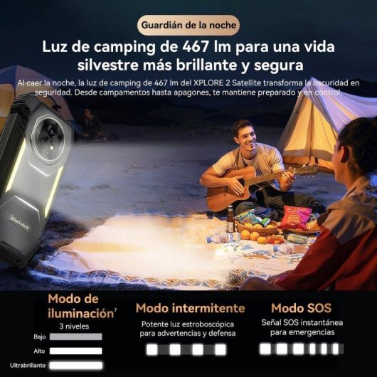 Blackview Xplore 2 Satellite 48GB 1TB 6.73" AMOLED 5G Dual SIM Batería 20000mAh Android 15 Naranja