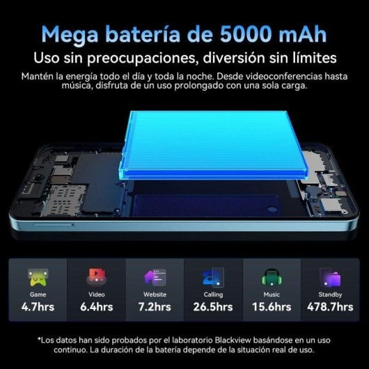 Blackview Color 6 8 Go 256 Go 6,67" IPS 4G Dual SIM Batterie 5000mAh Android 15 Noir