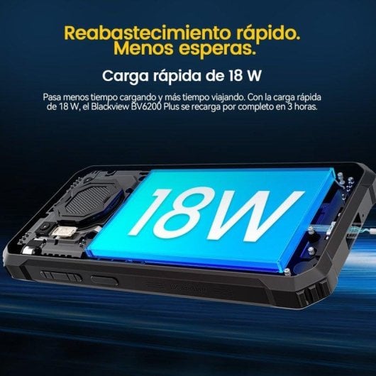 Blackview BV6200 Plus 8GB 256GB 6.56" HD+ 4G Dual SIM NFC Batteria 11000mAh Android 14 Nero