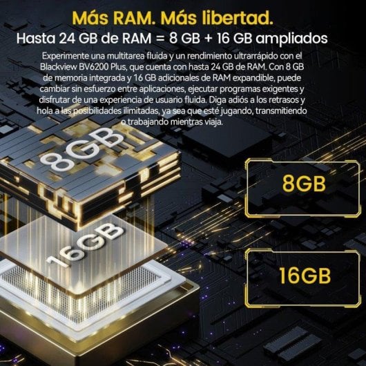 Blackview BV6200 Plus 8GB 256GB 6.56" HD+ 4G Dual SIM NFC Batteria 11000mAh Android 14 Arancione