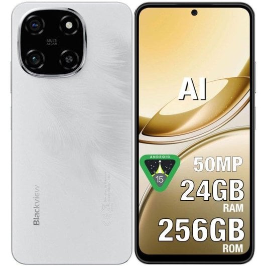 Blackview Color 6 8GB 256GB 6.67" IPS 4G Dual SIM Fotocamera 50MP Android 15 Bianco