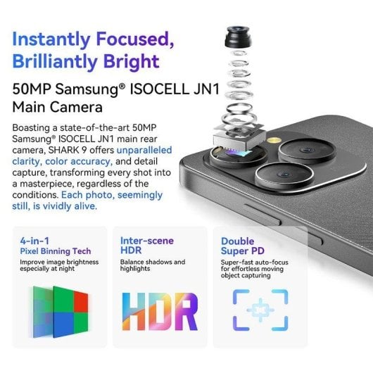 Blackview Shark 9 8GB 256GB 6.67" HD+ 90Hz 5G Dual SIM Batería 5000mAh NFC Android 14 Azul