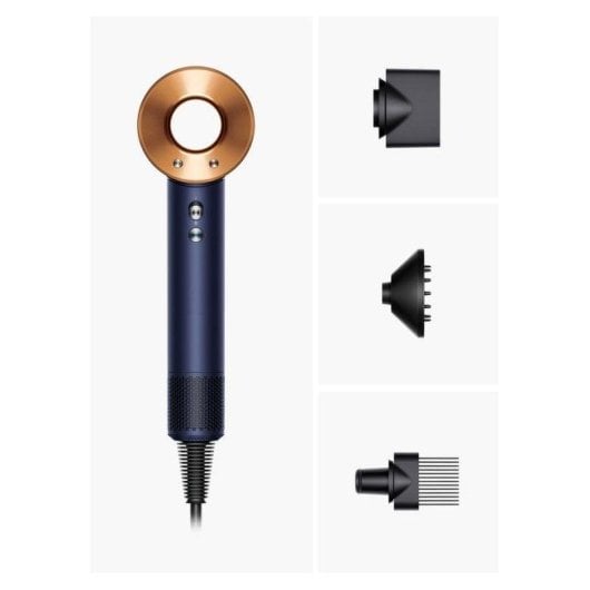 Secador de Cabelo Profissional Dyson Supersonic 1600W 4 Temperaturas 3 Velocidades Iónico com Difusor Azul Cobre