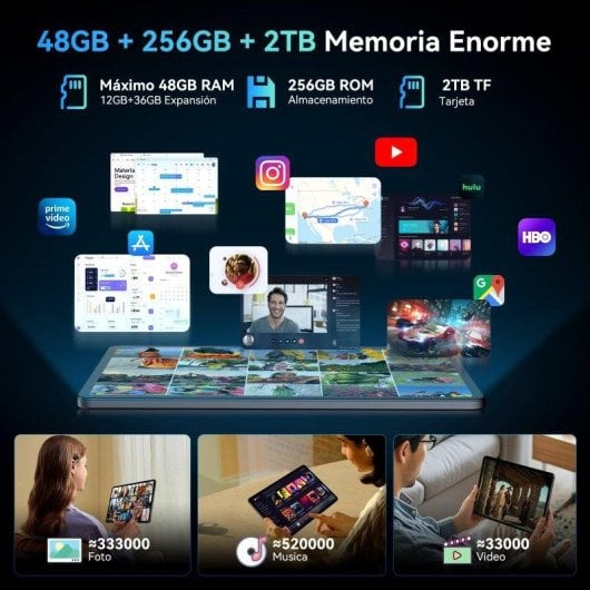 Tablet BESTTAB T60 12.2" 256GB 4G 10000mAh Android 16 avec clavier Gris