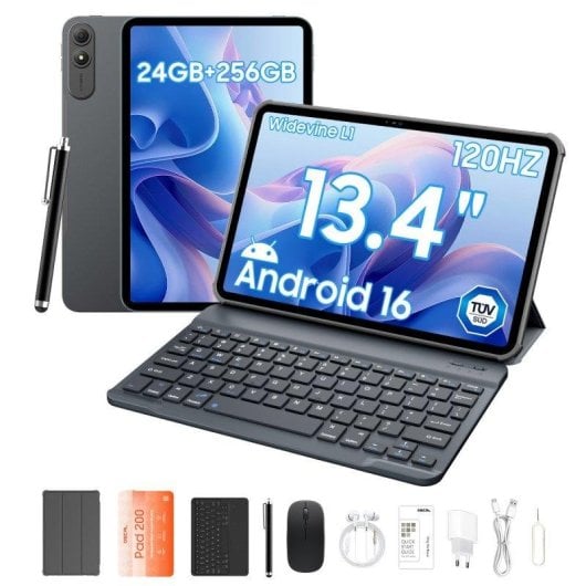 Tablet OSCAL Pad 200 13.4" 256GB 4G LTE 8300mAh Android 16 Blu con accessori