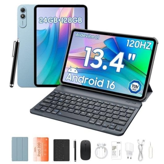 Tablet OSCAL Pad 200 13,4" 128GB 4G LTE 8300mAh Android 16 Bleu avec clavier