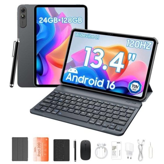 Tablet OSCAL Pad 200 13,4" 128GB 4G LTE 8300mAh Android 16 Blu con Accessori