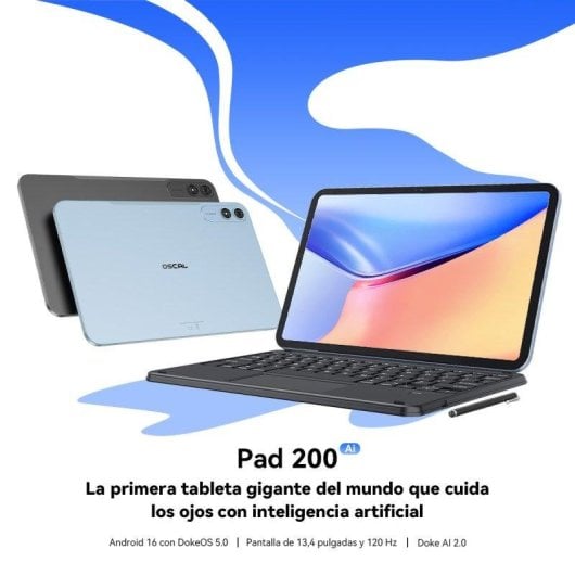 Tablet OSCAL Pad 200 13,4" 128GB 4G LTE 8300mAh Android 16 Blu con Accessori