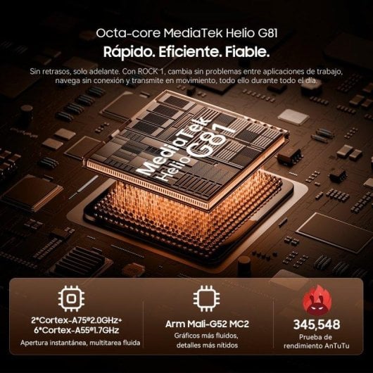 Blackview Rock 1 8GB 256GB 6.56" IPS 90Hz 4G Dual SIM Batería 15000mAh IP69K Android 16 Negro