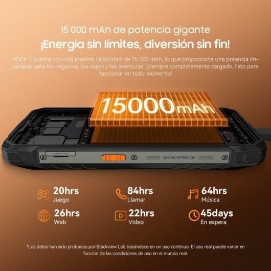 Blackview Rock 1 4G 8GB 6.56" 256GB Schwarz Dual-SIM