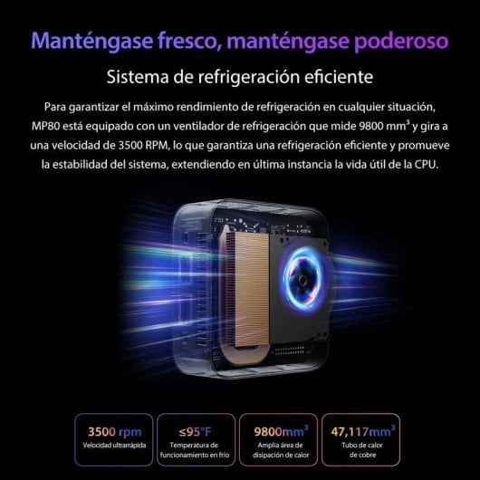 Blackview MP80 Intel Alder Lake N95 12GB 256GB SSD UHD Graphics Mini PC Bleu