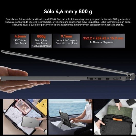 Monitor PC Blackview SCM8 15,3" FullHD 60Hz IPS Ultrafino USB-C Alluminio