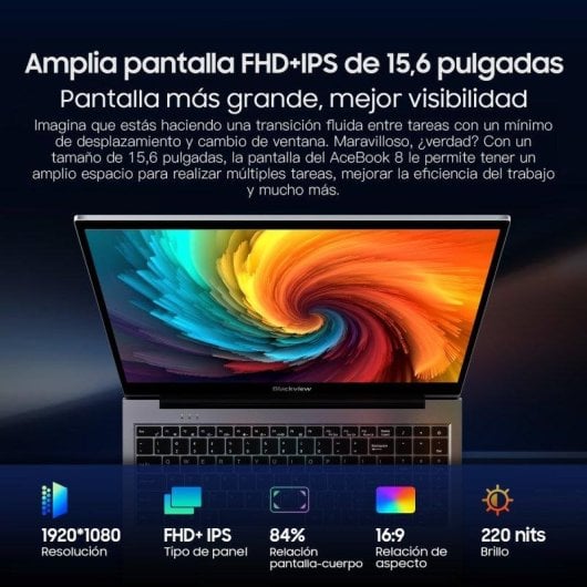 Portátil Blackview Acebook 8 15,6" Intel Core N150 16GB 512GB SSD Intel UHD Windows 11 Home
